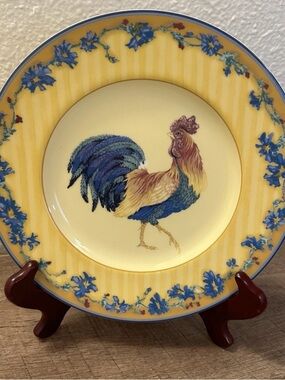Fitz & Floyd Coq Du Village Yellow Salad
Plate 9.5" - Vintage '99 NEW WOT